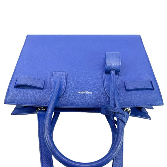 Yves Saint Laurent Sac De Jour Leather Shoulder Bag Blue - Picture 5 of 12